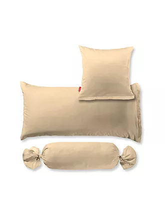 FLEURESSE | Satin-Kissenbezug "Royal Uni" 2-er 40x80cm (Vanille) | beige